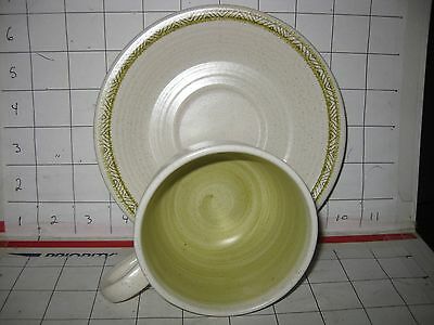 1 Franciscan Pottery Cup And Saucer Mug Handmade Handpainted