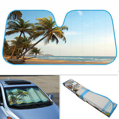 Palm Tree Island Beach Auto Sun Shade For Car Suv Truck Windshield Sunshade