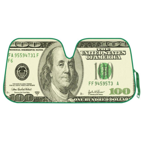 Hundred Dollar Bill Auto Sun Shade Jumbo Car Windshield Visor Window Shade