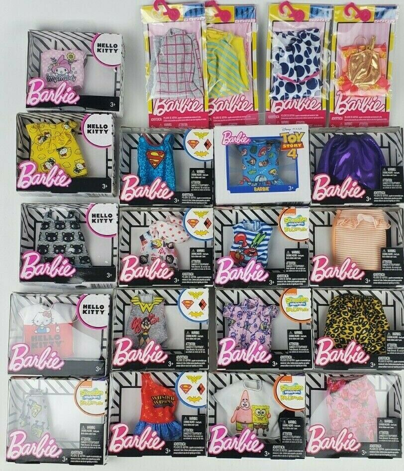 Barbie Clothing Packs Lot Of 2 Styles May Vary Shirt Skirt Tops Bottom Licensed