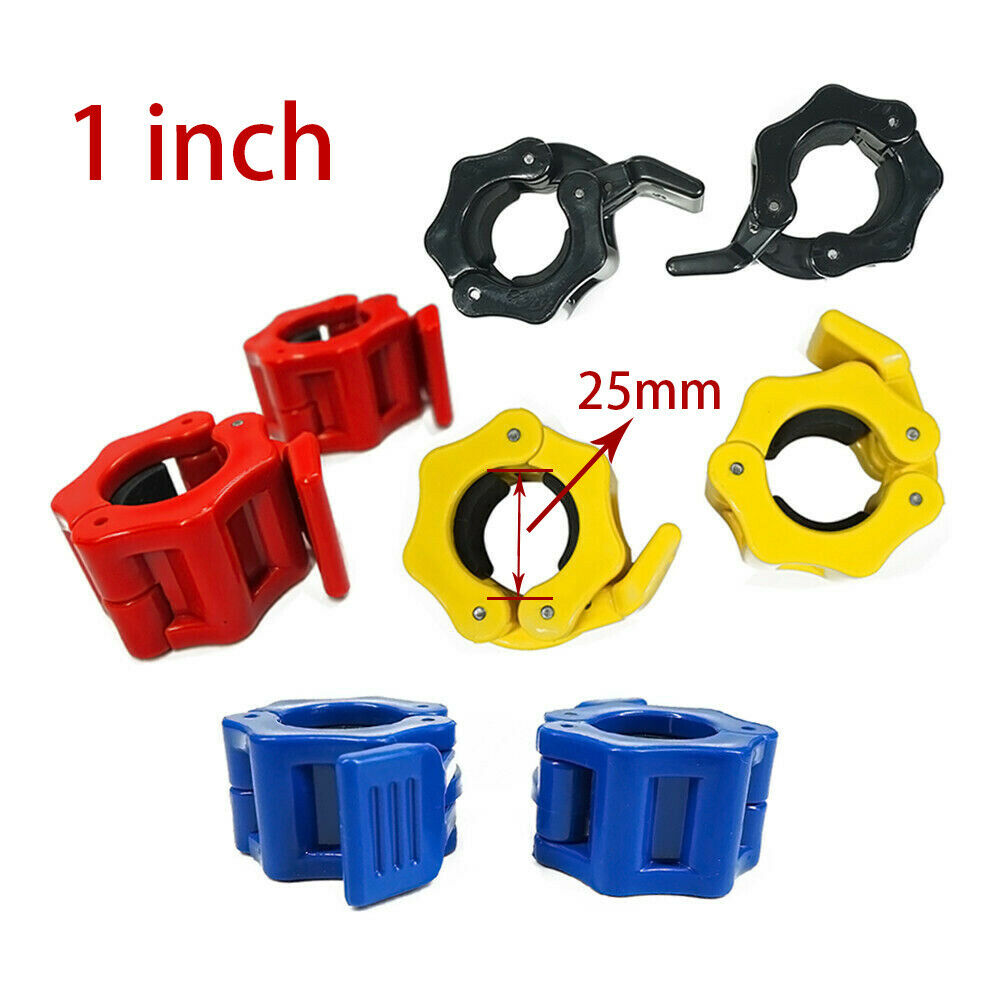 1 Inch Pair Jaw Barbell Collar Muscle Clamps Bar Weight Lifting -standard Lock