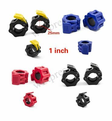 1 Inch Pair Jaw Barbell Collar Muscle Clamps Bar Weight Lifting Standard Lock